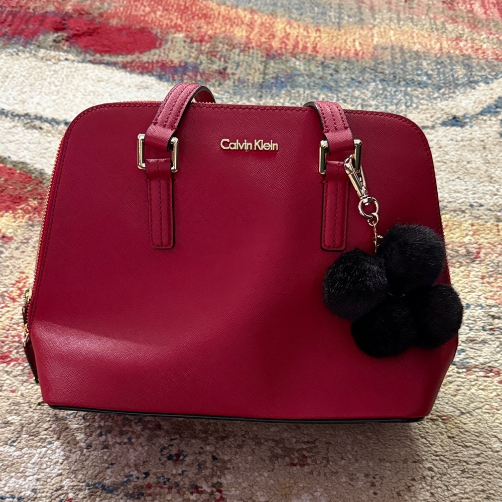 Calvin Klein Saffiano Leather Satchel - Picture 2 of 13